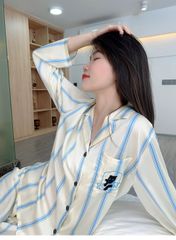 Đồ bộ Pijama lụa băng tay dài quần dài couple  DD14