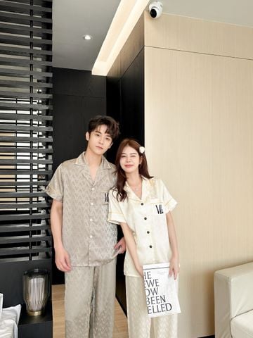 Đồ bộ Pijama lụa băng tay ngắn quần dài couple CND6