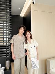 Đồ bộ Pijama lụa băng tay ngắn quần dài couple CND6