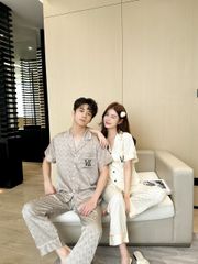 Đồ bộ Pijama lụa băng tay ngắn quần dài couple CND6