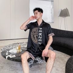 Đồ bộ ngủ Pyjama lụa băng tay ngắn quần ngắn couple CTN07