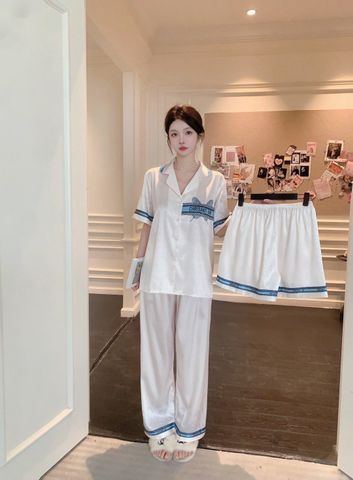 Đồ bộ ngủ Pyjama  lụa vân xước tay ngắn quần dài TN25