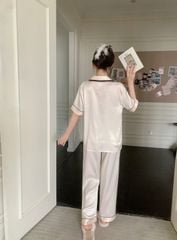 Đồ bộ Pijama  lụa vân xước tay ngắn quần dài TN23