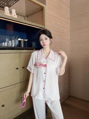 Đồ bộ ngủ Pyjama lụa gân tay ngắn quần dài TN07