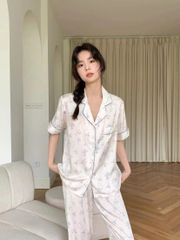 Đồ bộ ngủ Pyjama lụa băng tay ngắn quần dài TN48