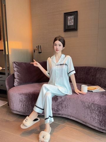 Đồ bộ ngủ Pyjama lụa băng tay ngắn quần dài TN19