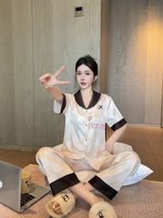 Đồ bộ ngủ Pyjama lụa băng tay ngắn quần dài TN53