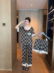 Đồ bộ ngủ Pyjama lụa băng tay ngắn quần dài TN03