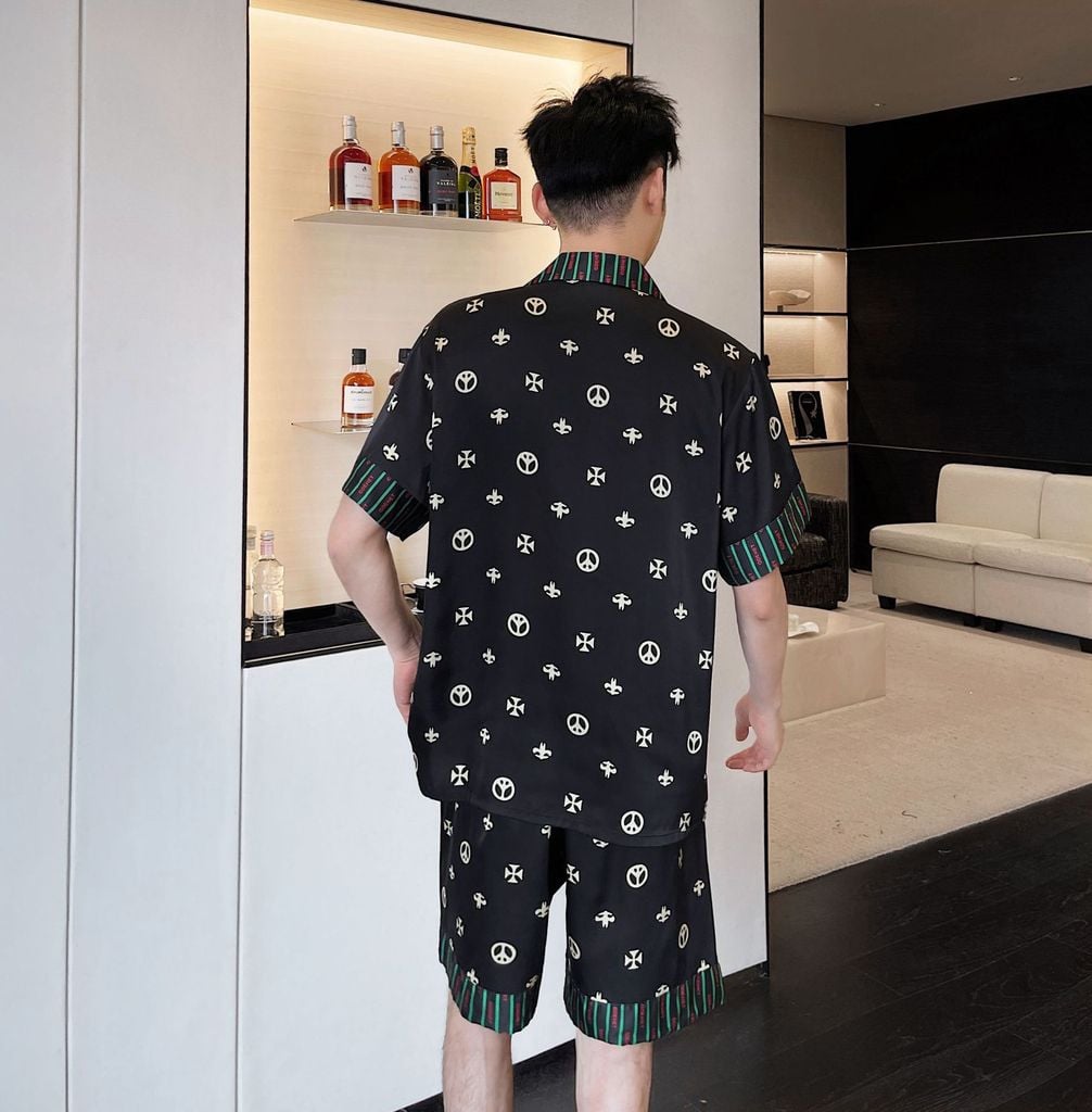 Đồ ngủ đôi Shury Store CTN15 nam nữ đồ bộ ngủ Pyjama couple tay ngắn quần ngắn chất lụa băng cao cấp