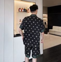 Đồ ngủ đôi Shury Store CTN15 nam nữ đồ bộ ngủ Pyjama couple tay ngắn quần ngắn chất lụa băng cao cấp