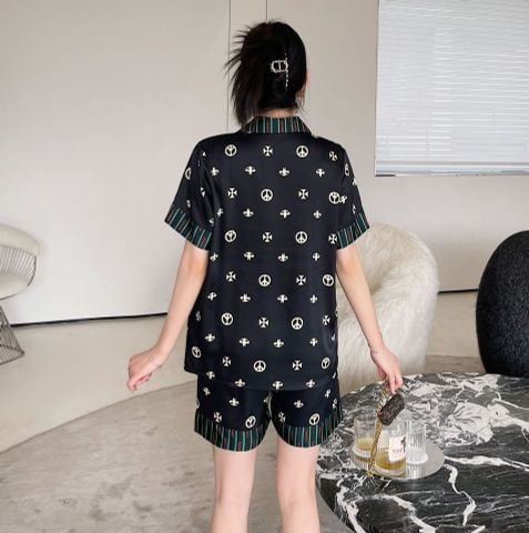 Đồ ngủ đôi Shury Store CTN15 nam nữ đồ bộ ngủ Pyjama couple tay ngắn quần ngắn chất lụa băng cao cấp