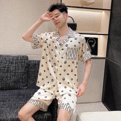 Đồ ngủ đôi Shury Store CTN16 nam nữ đồ bộ ngủ Pyjama couple tay ngắn quần ngắn chất lụa băng cao cấp