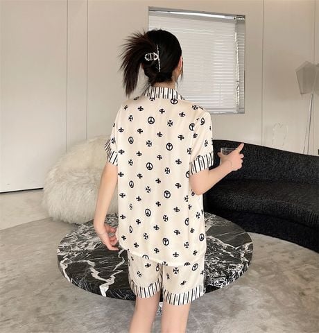 Đồ ngủ đôi Shury Store CTN16 nam nữ đồ bộ ngủ Pyjama couple tay ngắn quần ngắn chất lụa băng cao cấp