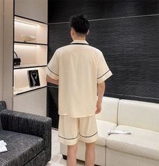 Đồ ngủ đôi Shury Store CTN19 nam nữ đồ bộ ngủ Pyjama couple tay ngắn quần ngắn chất lụa băng cao cấp