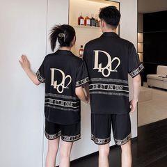 Đồ ngủ đôi Shury Store CTN28 nam nữ đồ bộ ngủ Pyjama couple tay ngắn quần ngắn chất lụa băng cao cấp