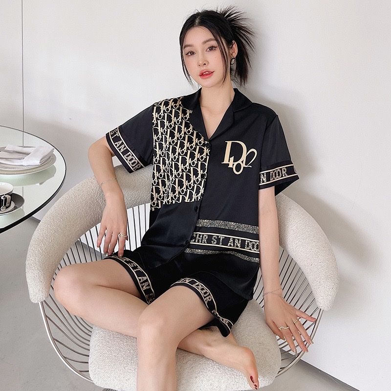 Đồ ngủ đôi Shury Store CTN28 nam nữ đồ bộ ngủ Pyjama couple tay ngắn quần ngắn chất lụa băng cao cấp
