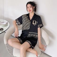 Đồ ngủ đôi Shury Store CTN28 nam nữ đồ bộ ngủ Pyjama couple tay ngắn quần ngắn chất lụa băng cao cấp