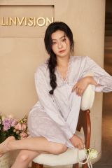 Váy ngủ sơmi lụa in hình SM19 Shury Store freesize đầm mặc nhà suông rộng mềm mại thoáng mát cao cấp