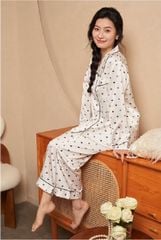 Đồ bộ ngủ nữ Pyjama lụa băng trơn Shury Store tay dài quần dài mặc nhà , mặc ngủ TD82 size 45-75kg