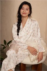 Đồ bộ ngủ nữ Pyjama lụa băng trơn Shury Store tay dài quần dài mặc nhà , mặc ngủ TD81 size 45-75kg