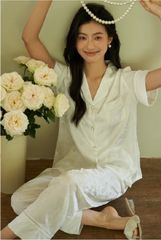 Đồ bộ ngủ nữ Pyjama lụa băng Shury Store tay ngắn quần dài mặc nhà , mặc ngủ TN32 có size 45-75 kg