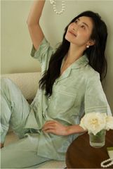 Đồ bộ ngủ nữ Pyjama lụa băng Shury Store tay ngắn quần dài mặc nhà , mặc ngủ TN32 có size 45-75 kg