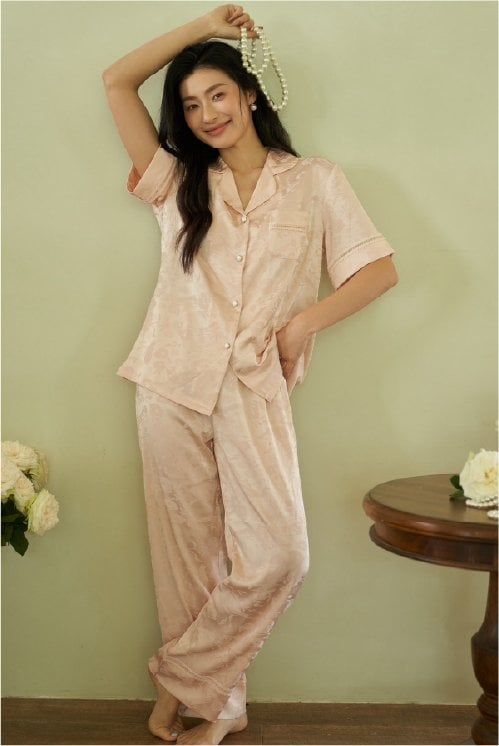 Đồ bộ ngủ nữ Pyjama lụa băng Shury Store tay ngắn quần dài mặc nhà , mặc ngủ TN32 có size 45-75 kg