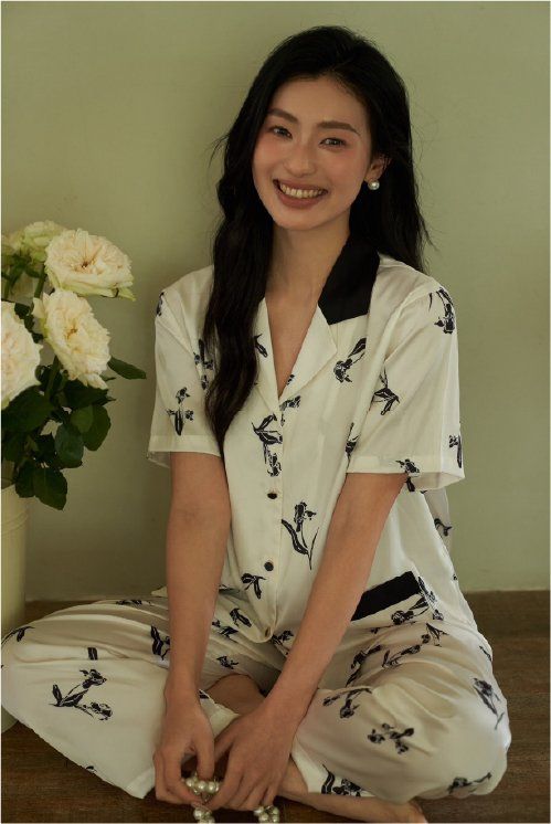 Đồ bộ ngủ nữ Pyjama lụa băng Shury Store tay ngắn quần dài mặc nhà , mặc ngủ TN72 có size 45-75 kg