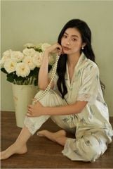 Đồ bộ ngủ nữ Pyjama lụa băng Shury Store tay ngắn quần dài mặc nhà , mặc ngủ TN73 có size 45-75 kg