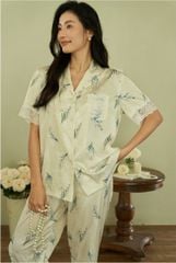 Đồ bộ ngủ nữ Pyjama lụa băng Shury Store tay ngắn quần dài mặc nhà , mặc ngủ TN73 có size 45-75 kg