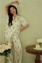 Đồ bộ ngủ nữ Pyjama lụa băng Shury Store tay ngắn quần dài mặc nhà , mặc ngủ TN73 có size 45-75 kg