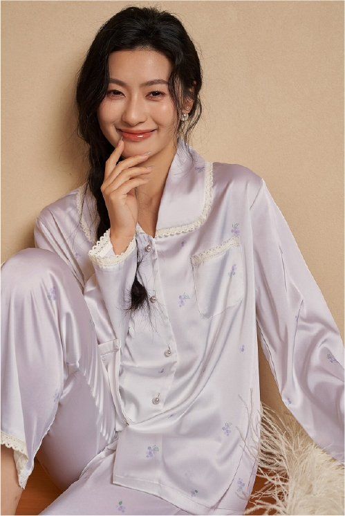 Đồ bộ ngủ nữ Pyjama lụa băng trơn Shury Store tay dài quần dài mặc nhà , mặc ngủ TD03 size 45-75kg