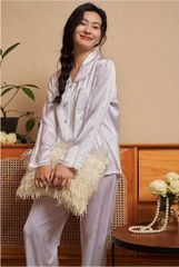 Đồ bộ ngủ nữ Pyjama lụa băng trơn Shury Store tay dài quần dài mặc nhà , mặc ngủ TD03 size 45-75kg