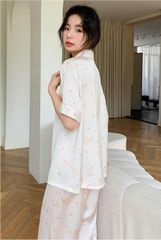 Đồ bộ ngủ nữ Pyjama lụa băng Shury Store tay ngắn quần dài mặc nhà , mặc ngủ TN50 có size 45-75 kg