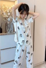 Đồ bộ ngủ nữ Pyjama lụa băng Shury Store tay ngắn quần dài mặc nhà , mặc ngủ TN60 có size 45-75 kg