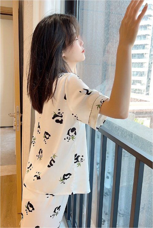 Đồ bộ ngủ nữ Pyjama lụa băng Shury Store tay ngắn quần dài mặc nhà , mặc ngủ TN60 có size 45-75 kg