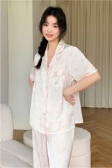 Đồ bộ ngủ nữ Pyjama lụa băng Shury Store tay ngắn quần dài mặc nhà , mặc ngủ TN50 có size 45-75 kg