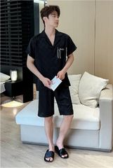 Đồ ngủ đôi Shury Store CTN03 nam nữ đồ bộ ngủ Pyjama couple tay ngắn quần ngắn chất lụa băng cao cấp