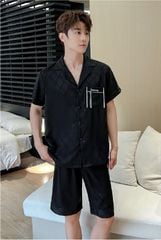Đồ ngủ đôi Shury Store CTN03 nam nữ đồ bộ ngủ Pyjama couple tay ngắn quần ngắn chất lụa băng cao cấp