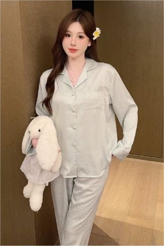 Đồ bộ ngủ nữ Pyjama lụa băng trơn Shury Store tay dài quần dài mặc nhà , mặc ngủ TD60 size 45-75kg