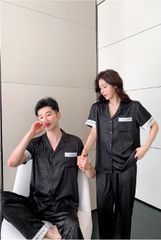 Đồ ngủ đôi Shury Store- CND15 nam nữ đồ bộ ngủ Pyjama couple tay ngắn quần dài chất lụa băng cao cấp