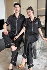 Đồ ngủ đôi Shury Store- CND02 nam nữ đồ bộ ngủ Pyjama couple tay ngắn quần dài chất lụa băng cao cấp