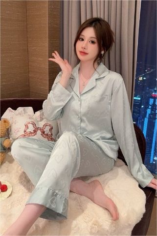 Đồ bộ ngủ nữ Pyjama lụa băng trơn Shury Store tay dài quần dài mặc nhà , mặc ngủ TD83 size 45-75kg