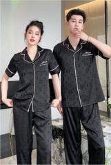 Đồ ngủ đôi Shury Store- CND02 nam nữ đồ bộ ngủ Pyjama couple tay ngắn quần dài chất lụa băng cao cấp