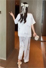 Đồ bộ ngủ nữ Pyjama lụa băng Shury Store tay ngắn quần dài mặc nhà , mặc ngủ TN12 có size 45-75 kg
