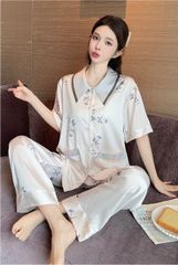 Đồ bộ ngủ nữ Pyjama lụa băng Shury Store tay ngắn quần dài mặc nhà , mặc ngủ TN12 có size 45-75 kg