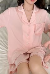 Đồ bộ ngủ nữ Pyjama lụa băng Shury Store tay ngắn quần ngắn mặc nhà , mặc ngủ NT06 kiểu dáng tay cộc size 45-75 Hàn Quốc