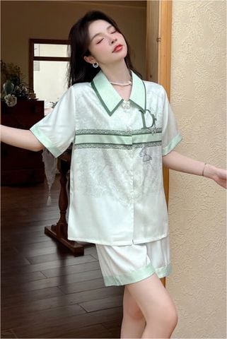 Đồ bộ ngủ nữ Pyjama lụa xước Shury Store tay ngắn quần ngắn mặc nhà , mặc ngủ NT25 kiểu dáng tay cộc size 45-75kg