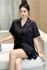 Đồ ngủ đôi Shury Store CTN20 nam nữ đồ bộ ngủ Pyjama couple tay ngắn quần ngắn chất lụa băng cao cấp