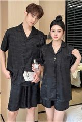 Đồ ngủ đôi Shury Store CTN20 nam nữ đồ bộ ngủ Pyjama couple tay ngắn quần ngắn chất lụa băng cao cấp